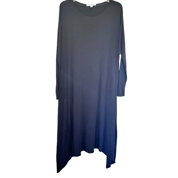 Mimu Maxi Black Assymetrical Hem Long Sleeve Frock Dress size Medium - Picture 5 of 9